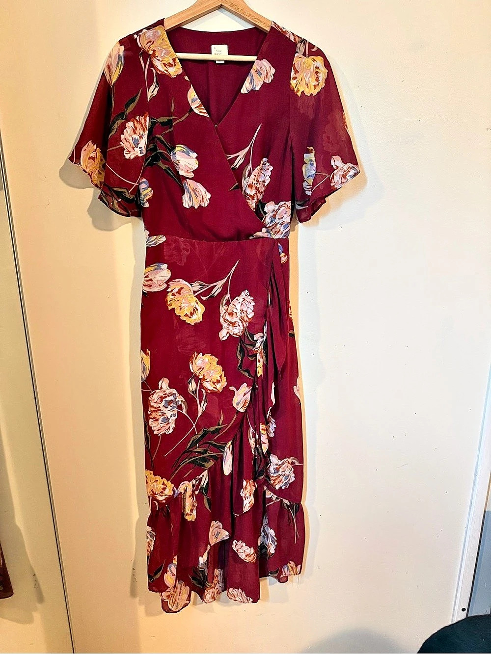 A New Day Floral Midi Dress in Red & Multicolor